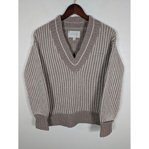 Brochu Walker Sweater Womens XS Wool Cashmere Blend V Neck Pullover Knit